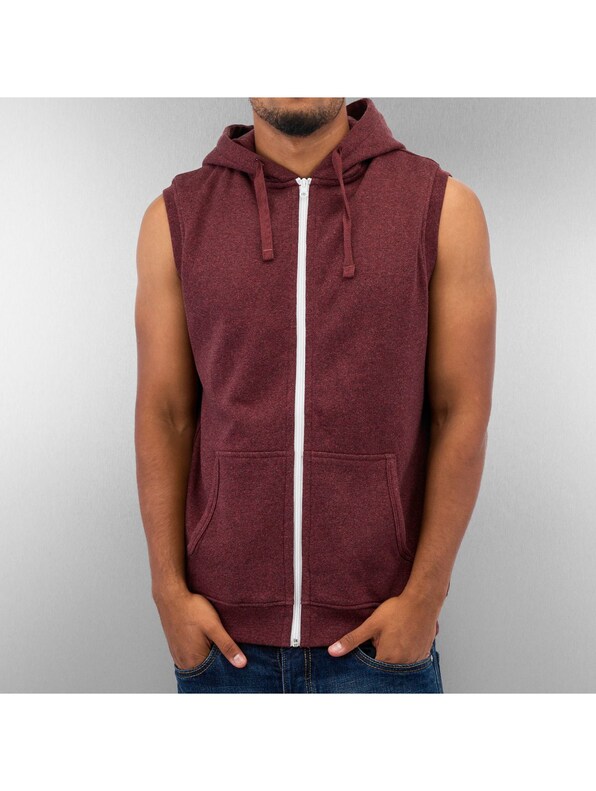 Urban Classics Melange Hooded Vest Black/Red (L-2