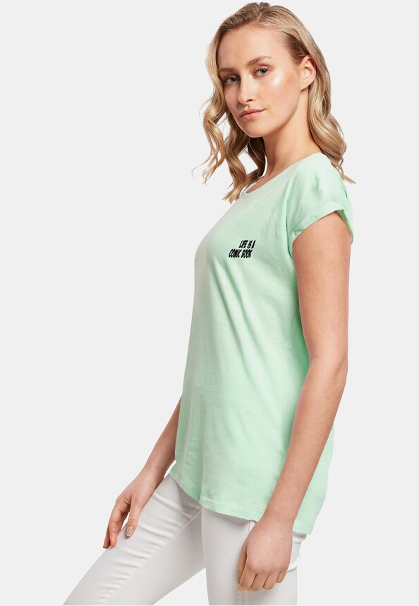 Ladies Book Comic Extended Shoulder Tee-2