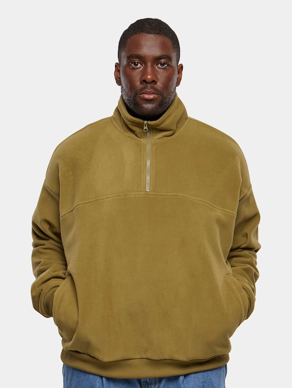 Urban Classics Basic Polar Fleece Troyer Sweatshirt-0