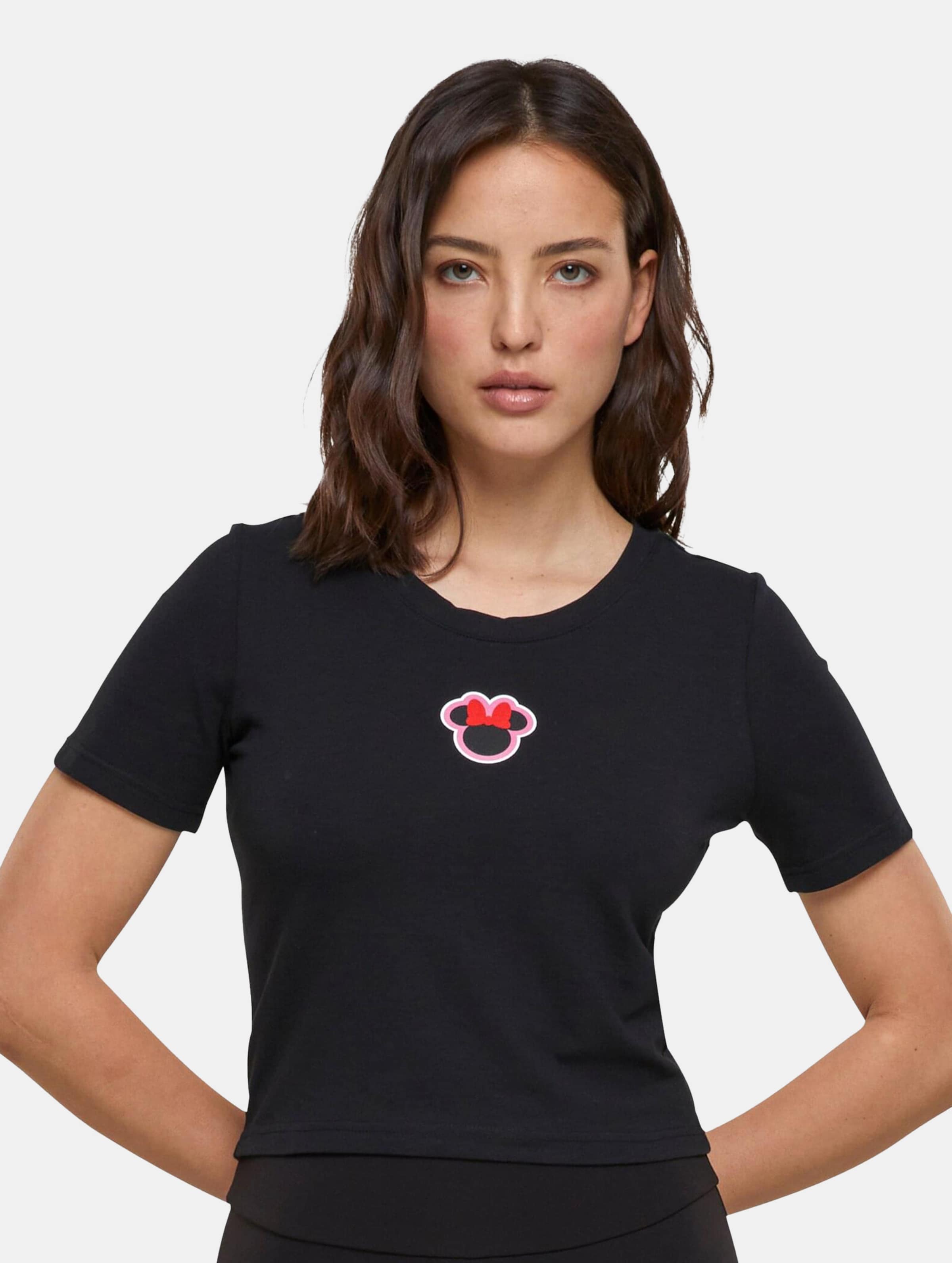 Merchcode Minnie Mouse - Disney 100 Minnie Badge Dames Tshirt - XS - Zwart