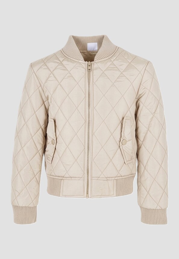 Girls Diamond Quilt Nylon Jacket-0