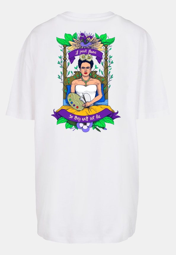  Ladies Frida Kahlo - Short logo Oversized Boyfriend-3