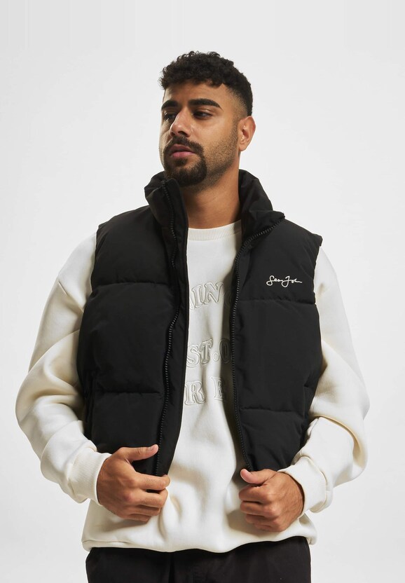 JM224-007-02 Script Logo Short Puffer Vest-0