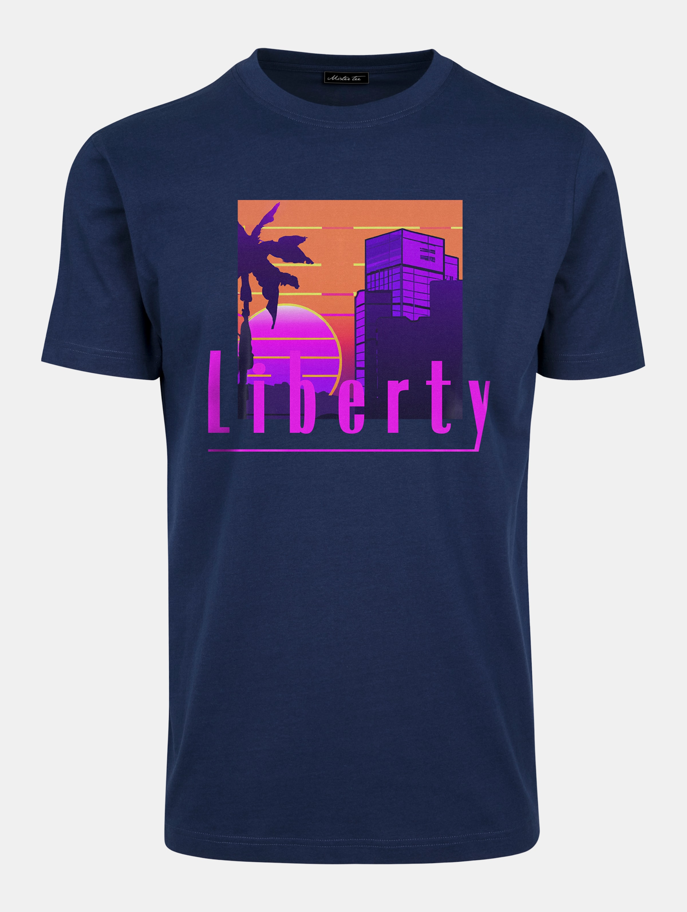 Mister Tee Heren Tshirt -XL- Liberty Sunset Blauw
