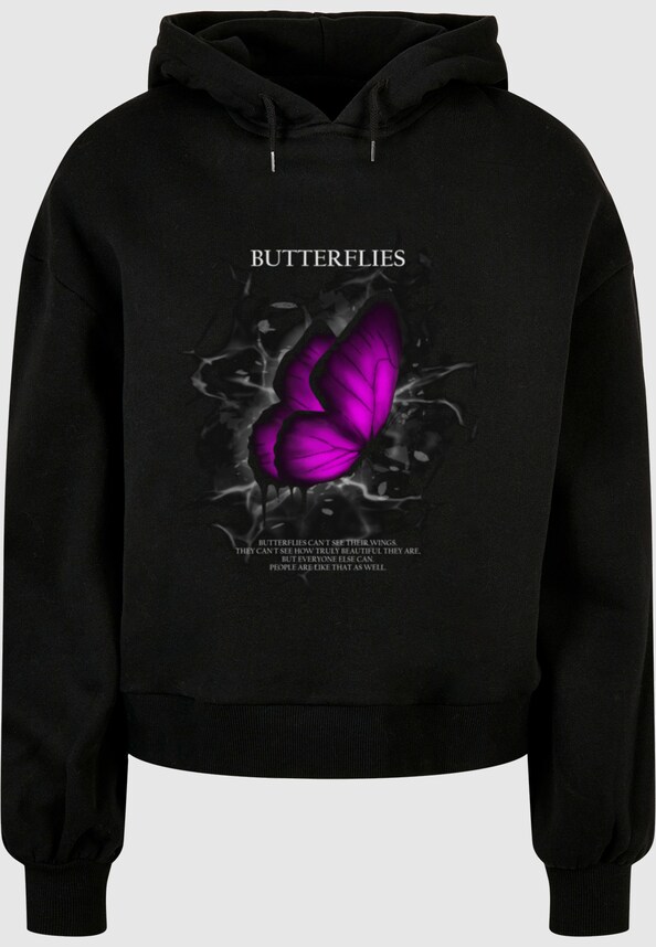 Ladies Butterflies Organic Oversized Hoody-2