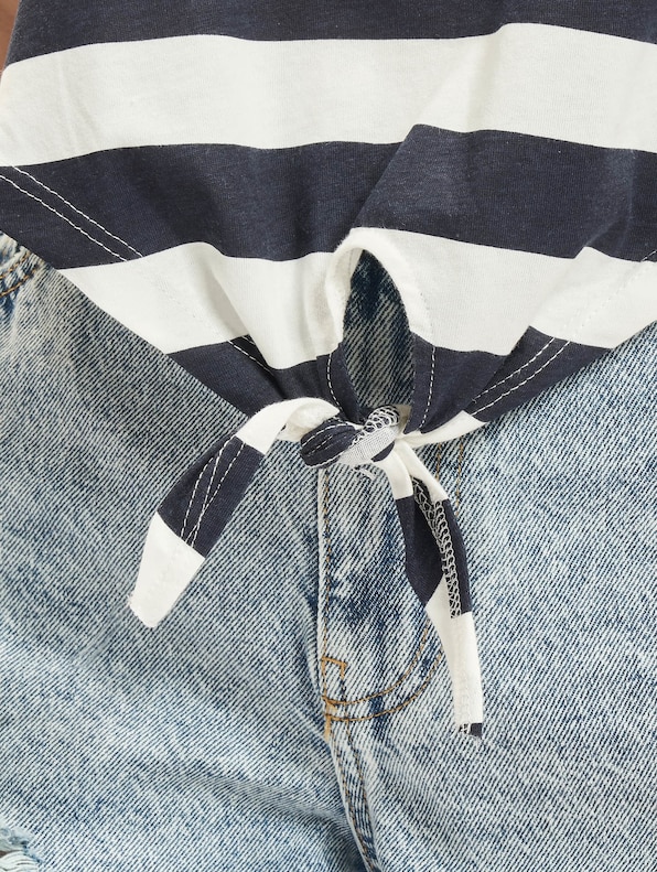 Only May Cropped Knot Stripe T-Shirt-3
