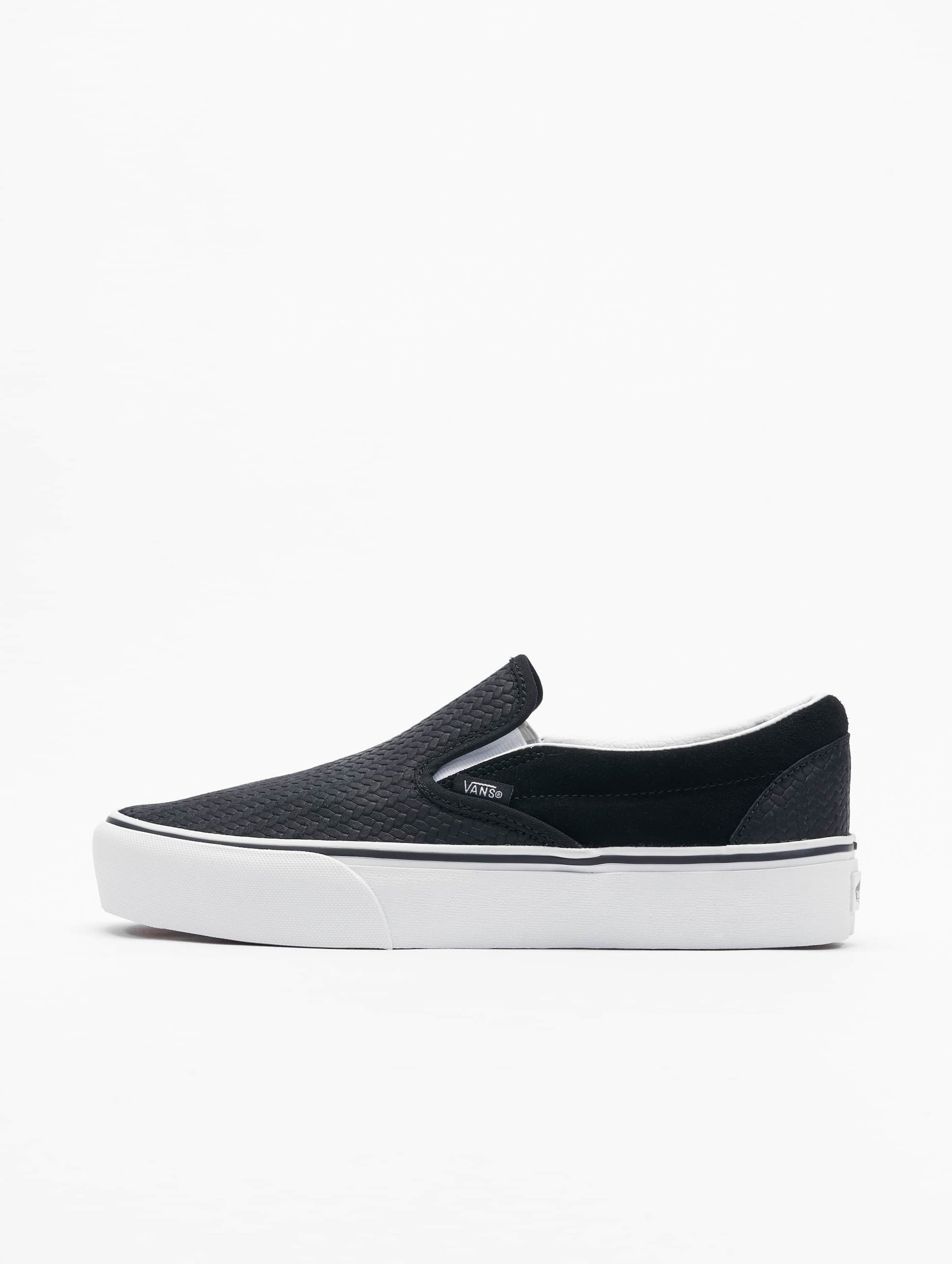 Vans black clearance platform slip ons