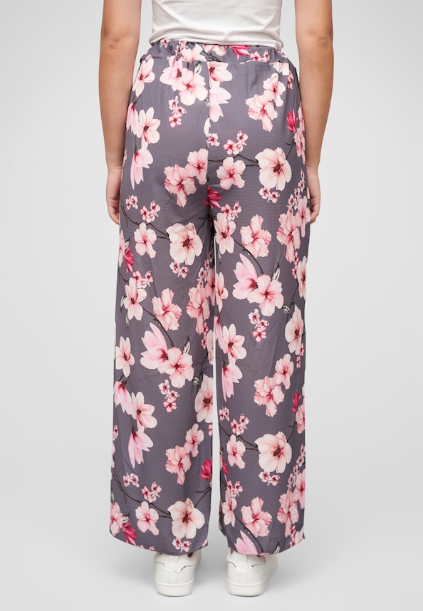 High-Waist Sommerhose mit Blumen Print-1