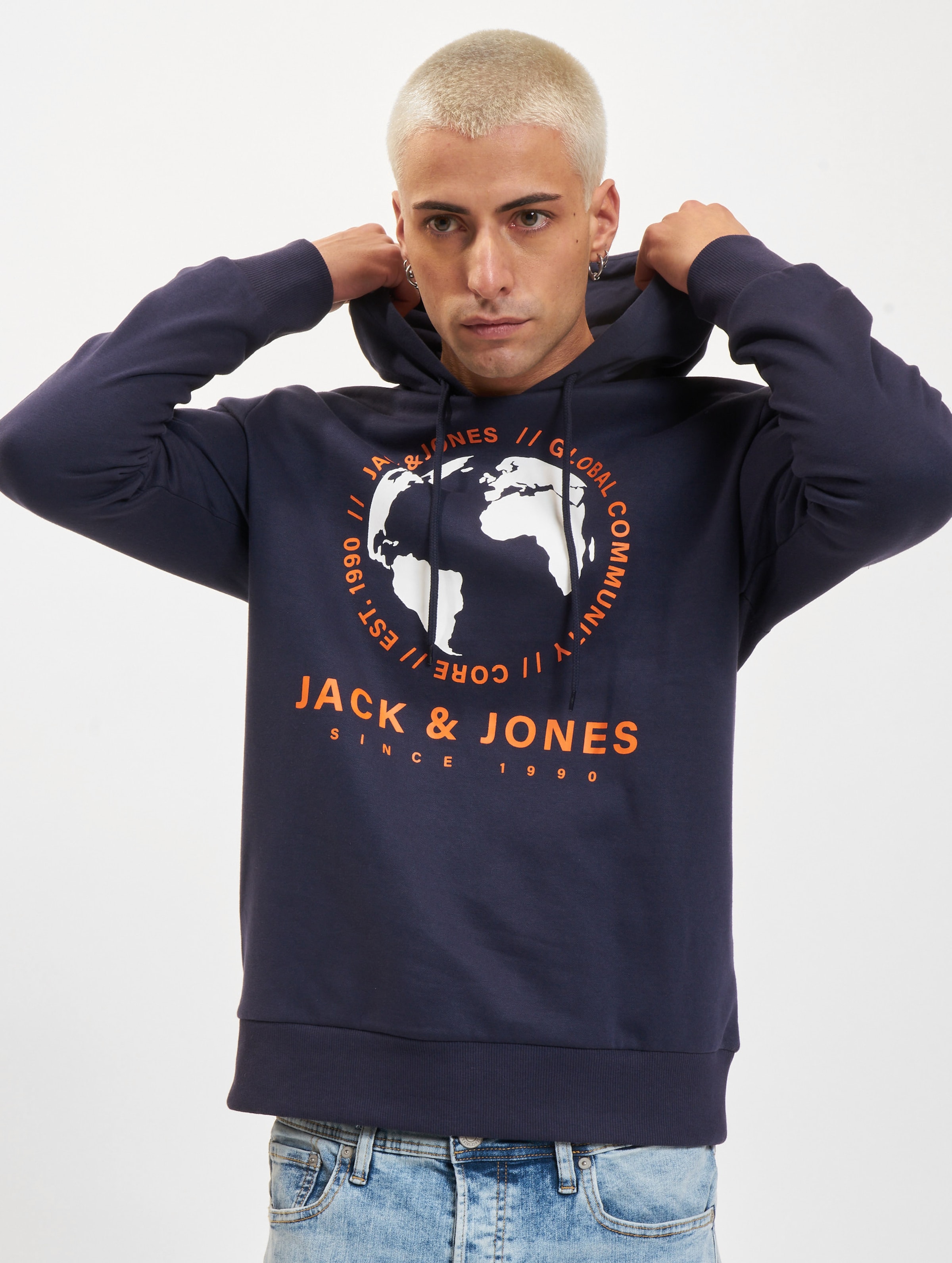 Jack & Jones Sweat Hoodie FST Mannen op kleur blauw, Maat L