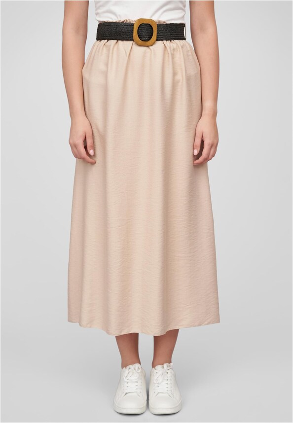 Cloud5ive Damen Longform Viskose Rock mit Gürtel-0