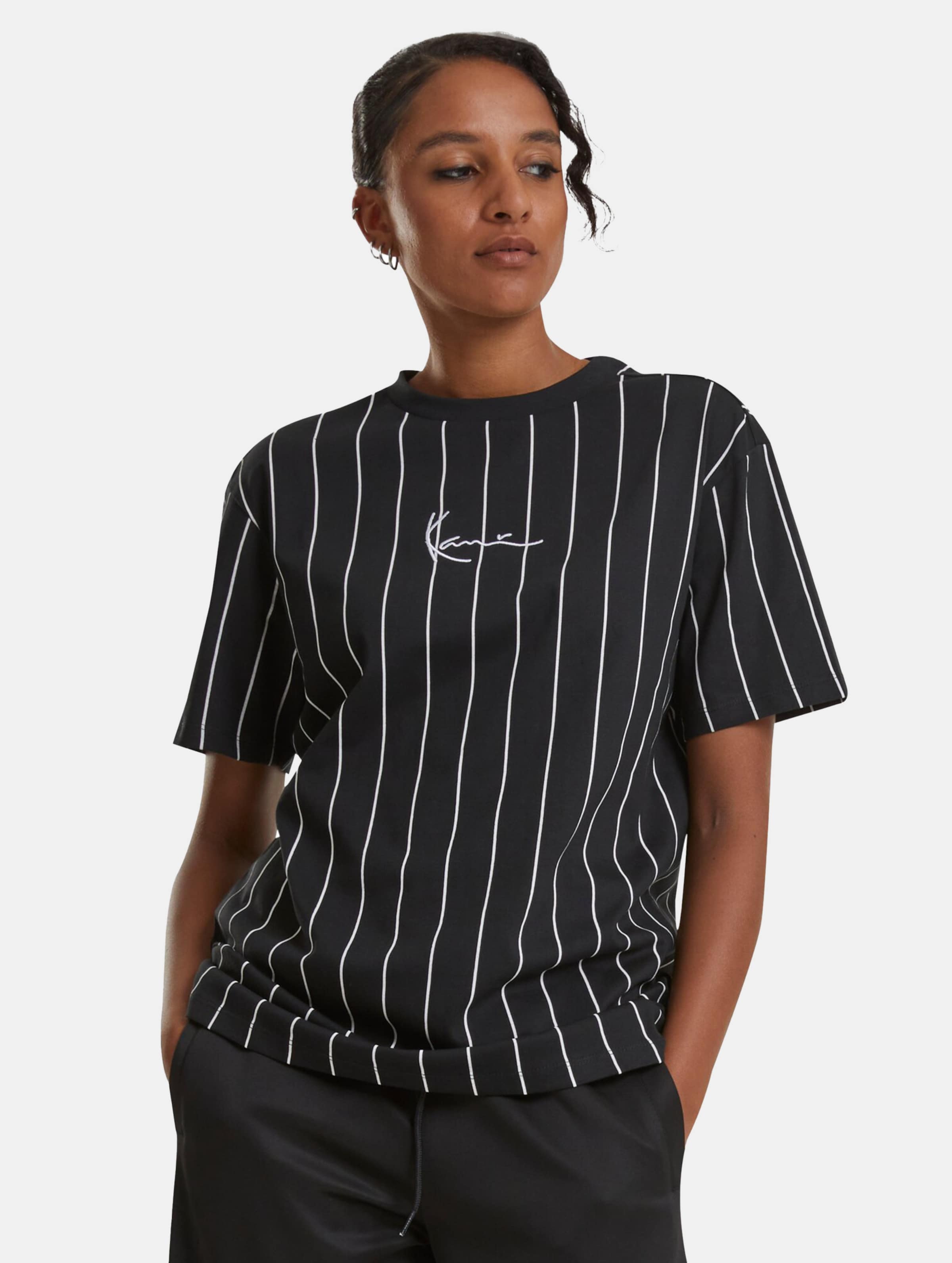 Karl Kani Small Signature Essential Pinstripe Oversized T-Shirt op kleur zwart, Maat L