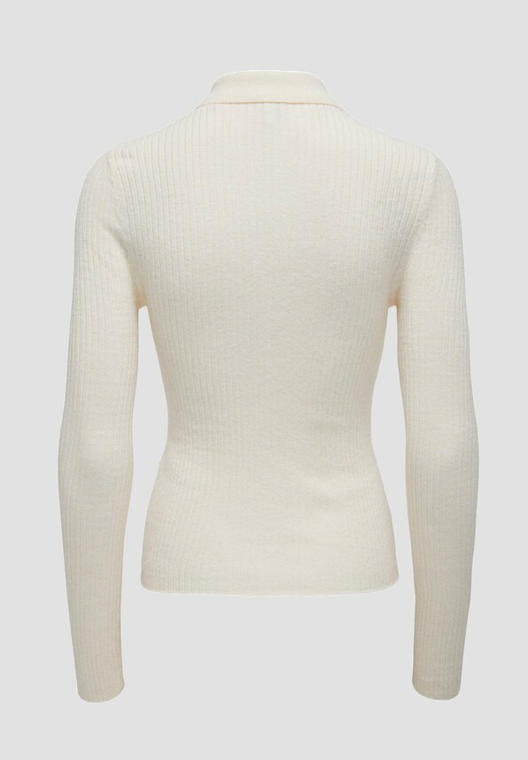 Ibi Rib O-Neck Zipper Cardi-1