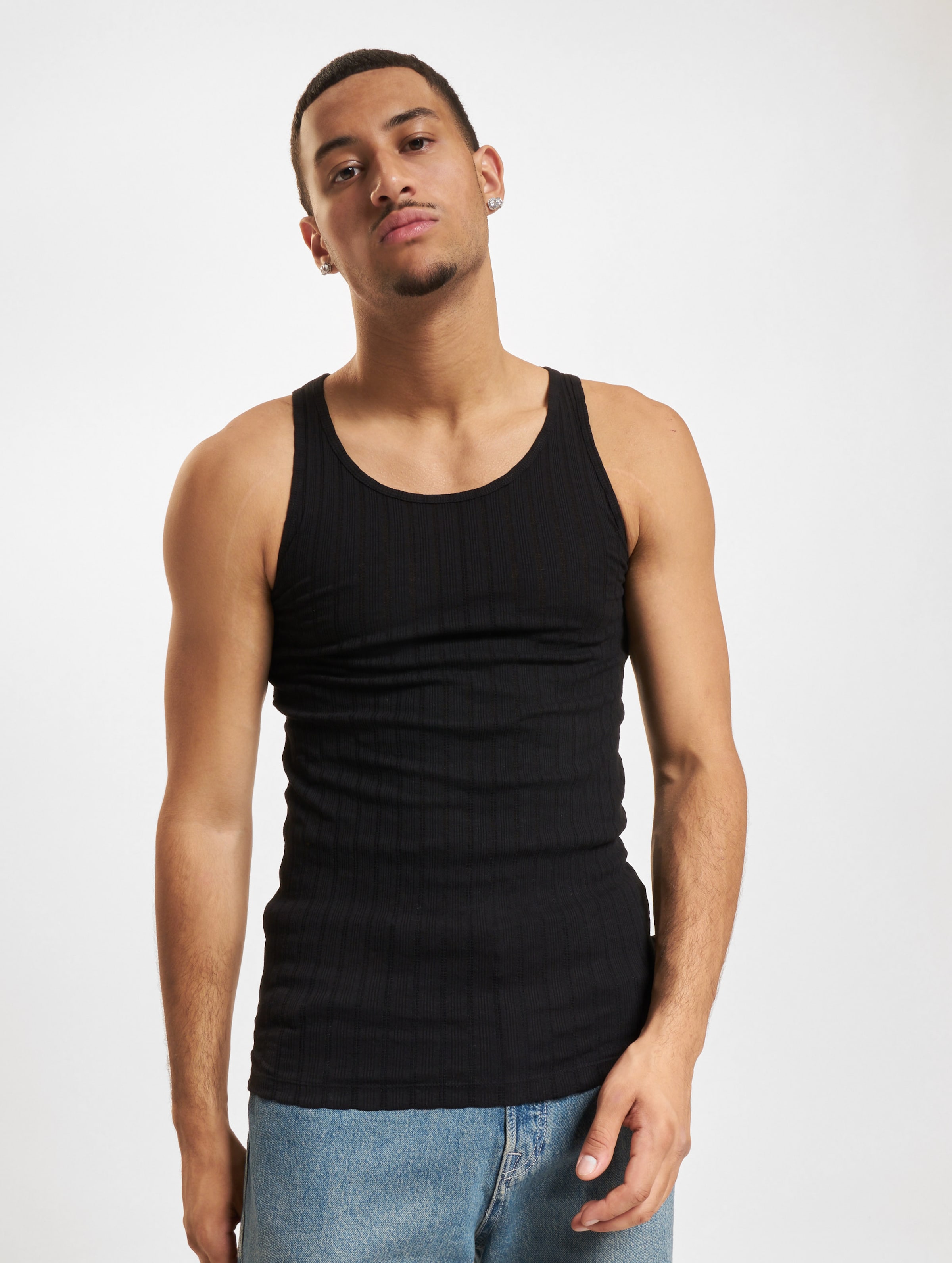 Jack & Jones Hawthorne Pointal Tank Top op kleur zwart, Maat XXL