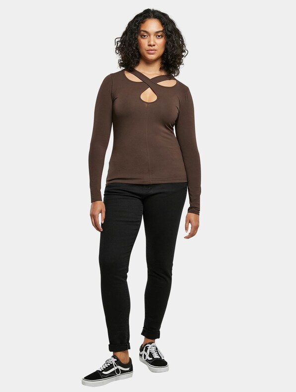 Ladies Crossed Cut Out Longsleeve-3