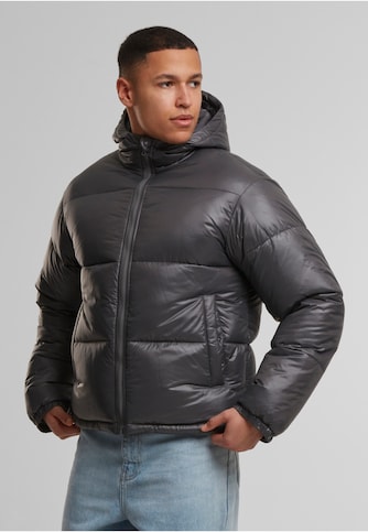 Shiny Puffer Jacket With Hood
