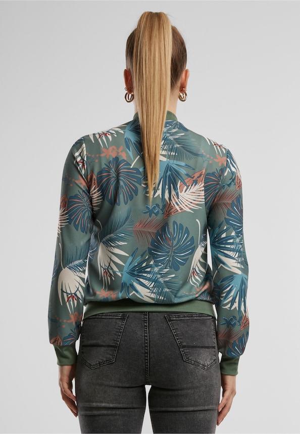 Cloud5ive Damen Blouson Bomberjacke mit Tropical Print-1