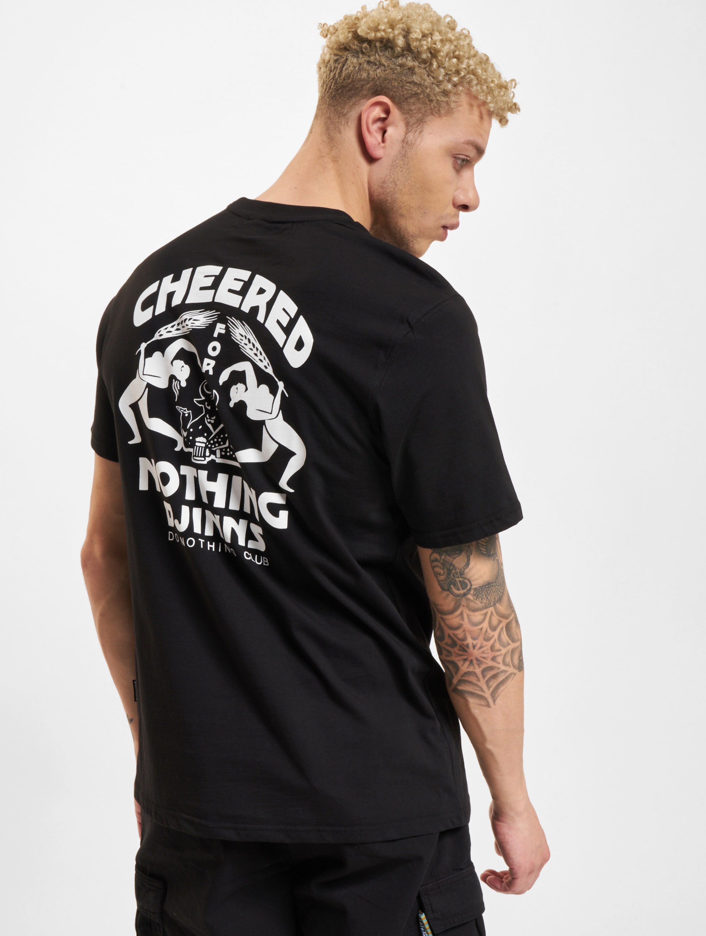 Djinns Cheered Bull T-Shirts Männer,Unisex op kleur zwart, Maat XXL