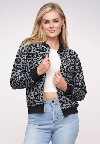Blouson Bomber-Jacket with leo print