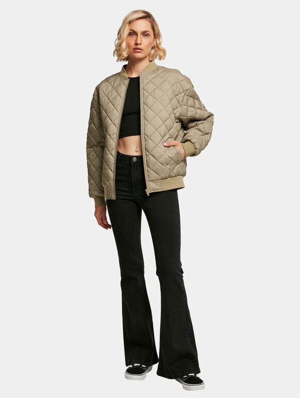 Ladies Oversized Diamond Quilted Bomber-4