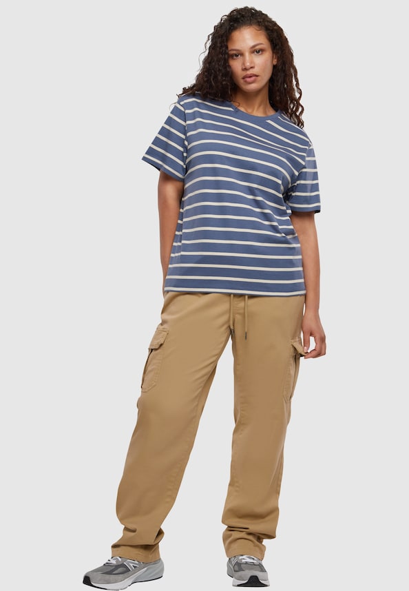 Ladies Striped Boxy Tee-9