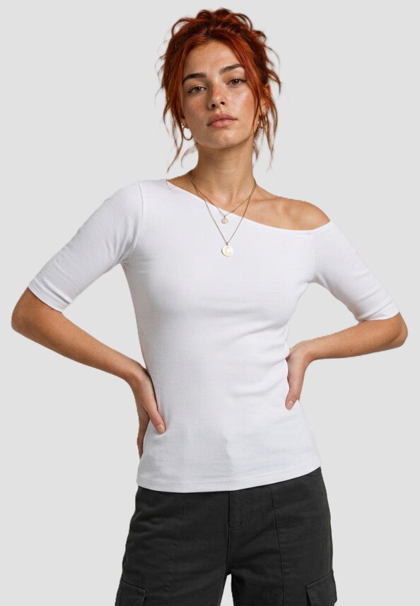 Ladies Essentials Asymmetric Rib-0