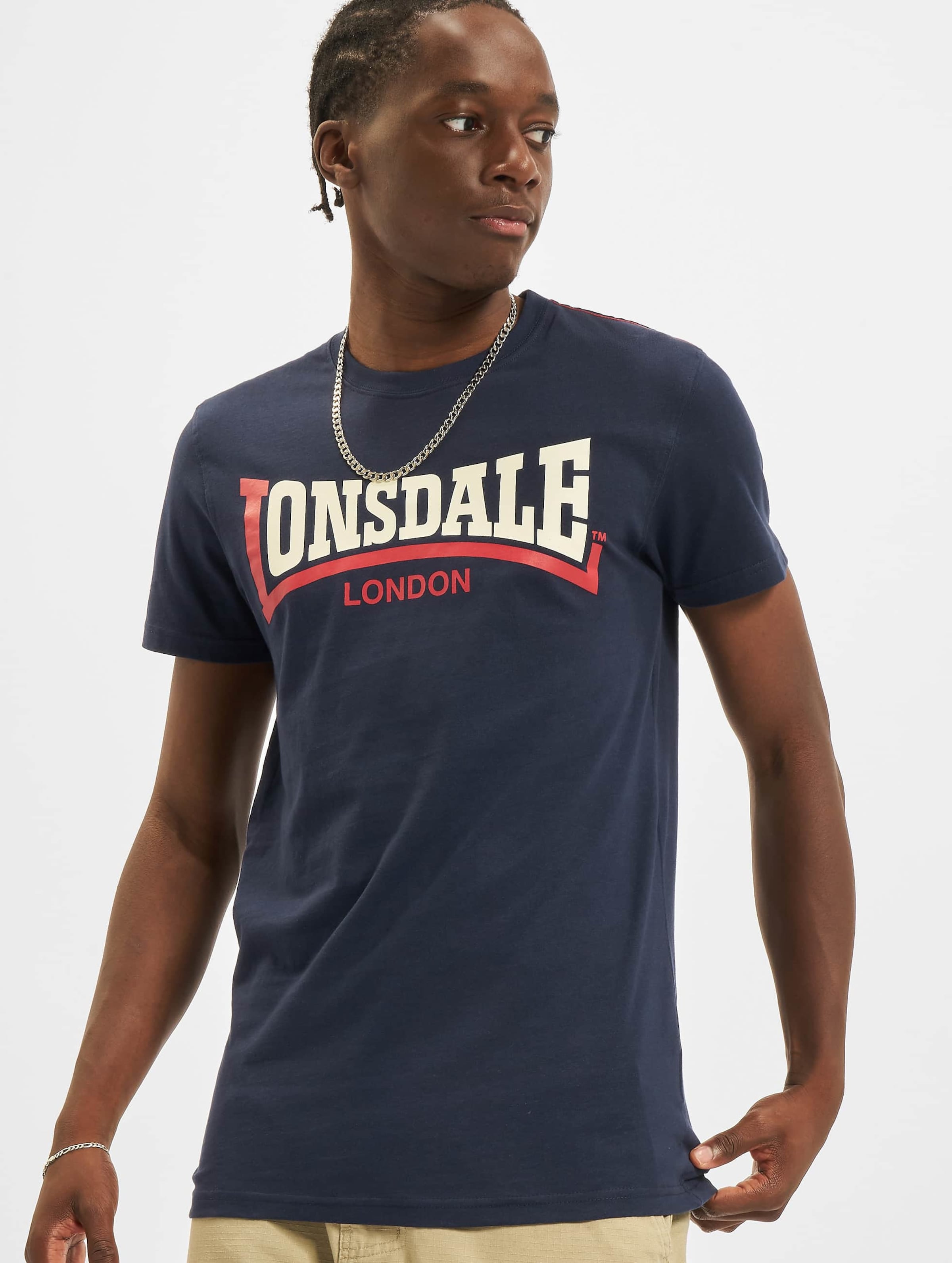 Lonsdale London Two Tone T-Shirt Mannen op kleur blauw, Maat XL