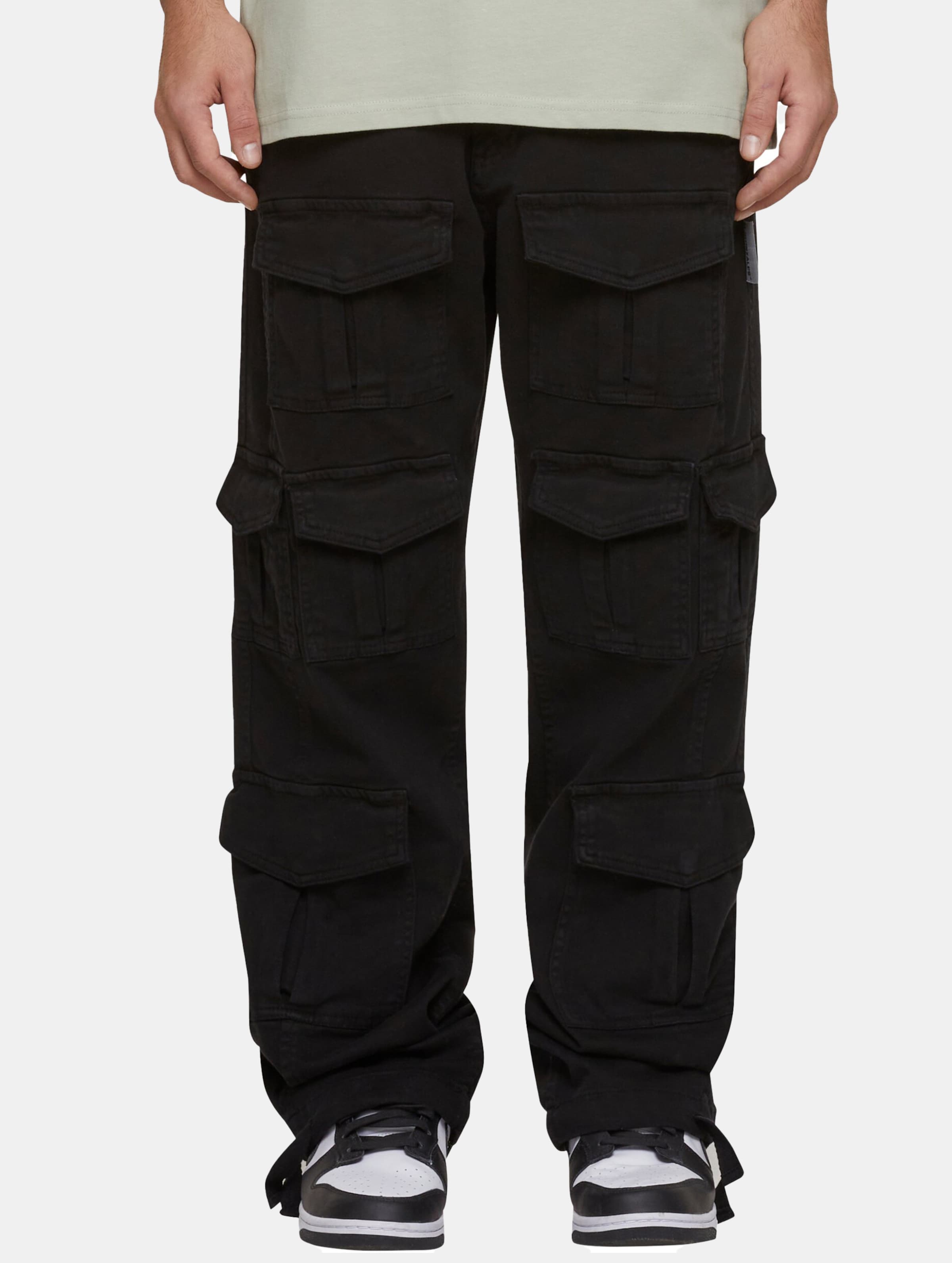MJ Gonzales Multi Pocket Cargo Pants Mannen op kleur zwart, Maat 4XL