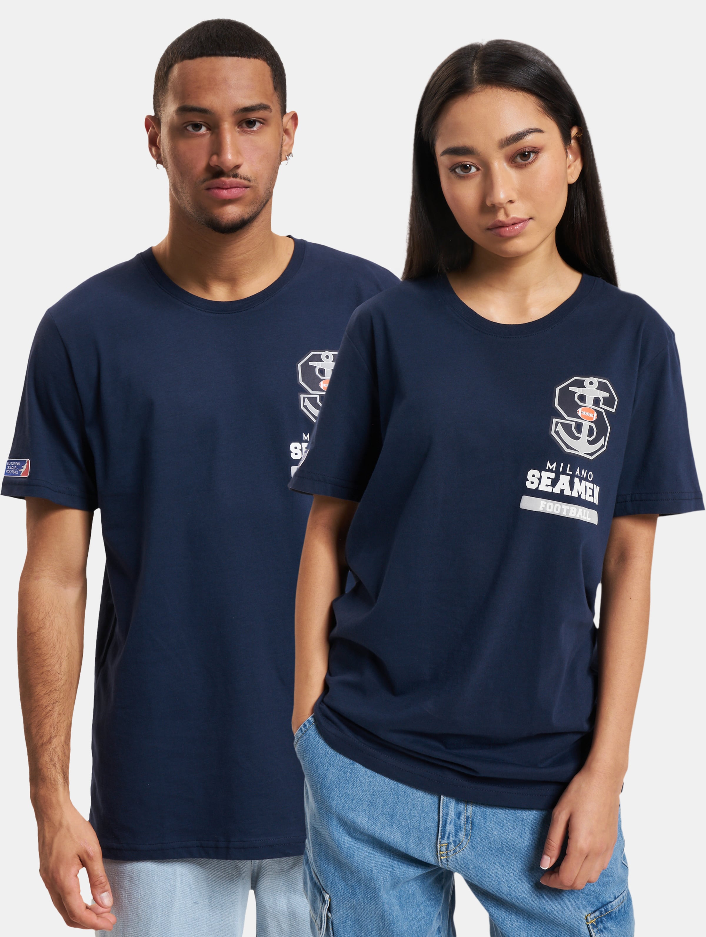 European League Of Football 1018 Milano Seamen Essential T-Shirt Vrouwen op kleur blauw, Maat 4XL