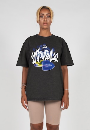 MJ Gonzales Ladies Kiss x Acid Washed Heavy Oversized T-Shirts