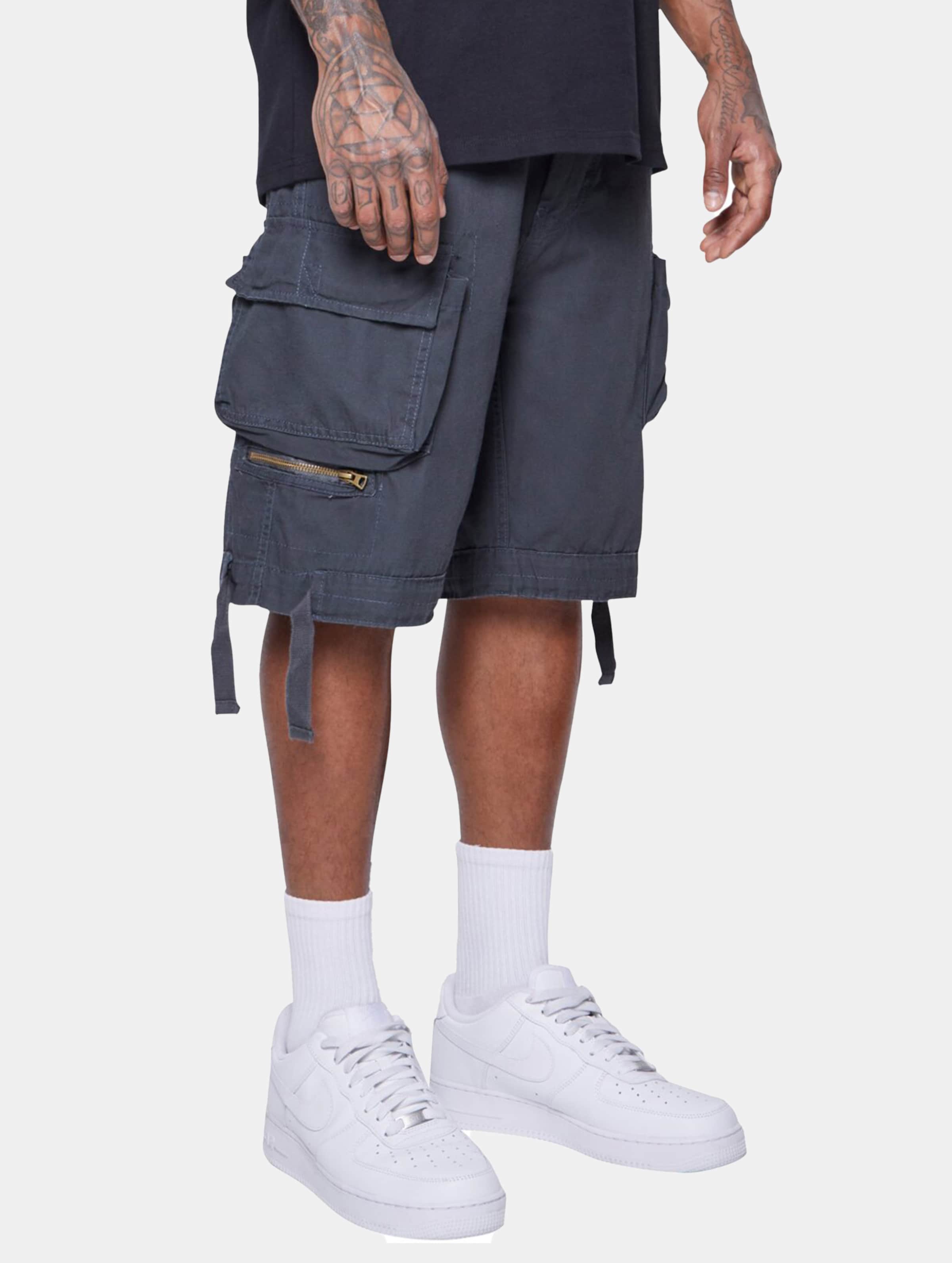 MJ Gonzales MJG Cargo Shorts Multi Pocket Mannen op kleur blauw, Maat L