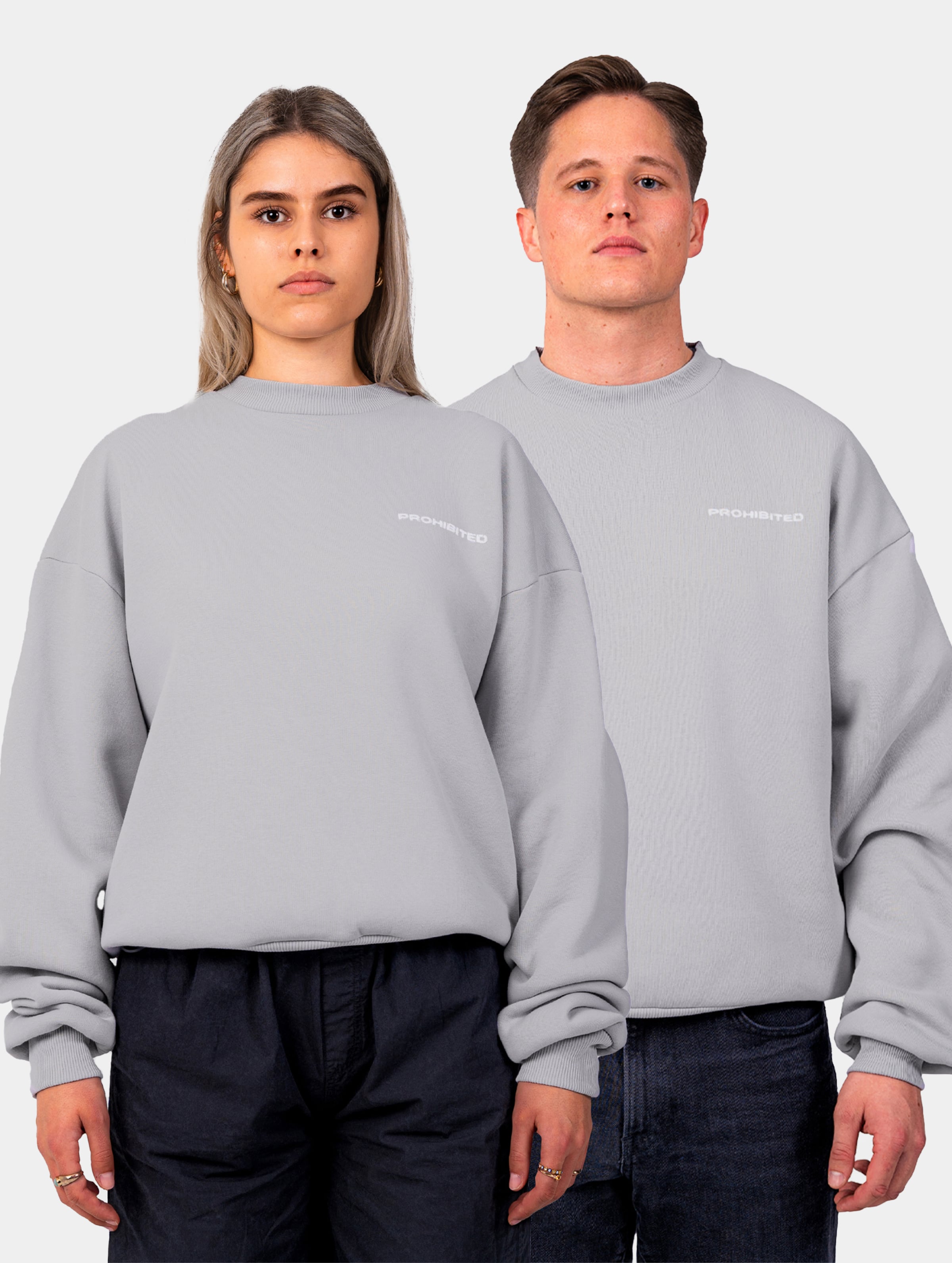 Prohibited Hometown Crew Neck Pullover Frauen,Männer,Unisex op kleur grijs, Maat XL