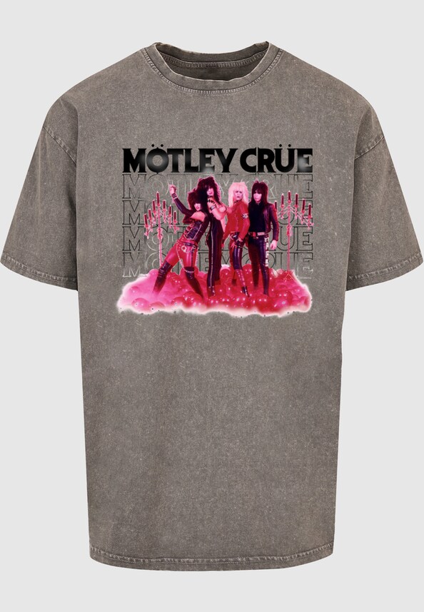 Motley Crue - Mauve Acid Washed Heavy Oversized Tee-2