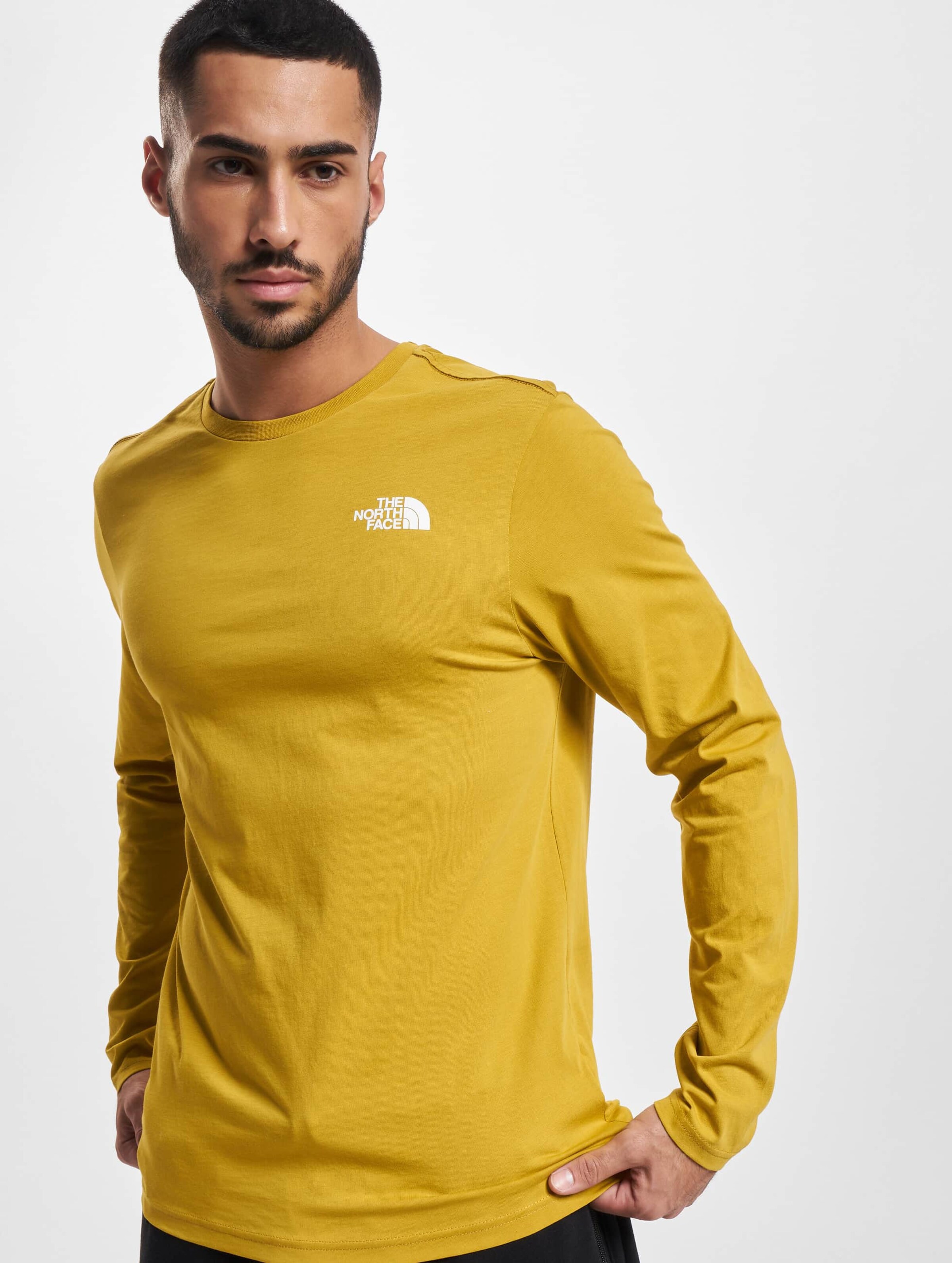 Yellow north face on sale long sleeve