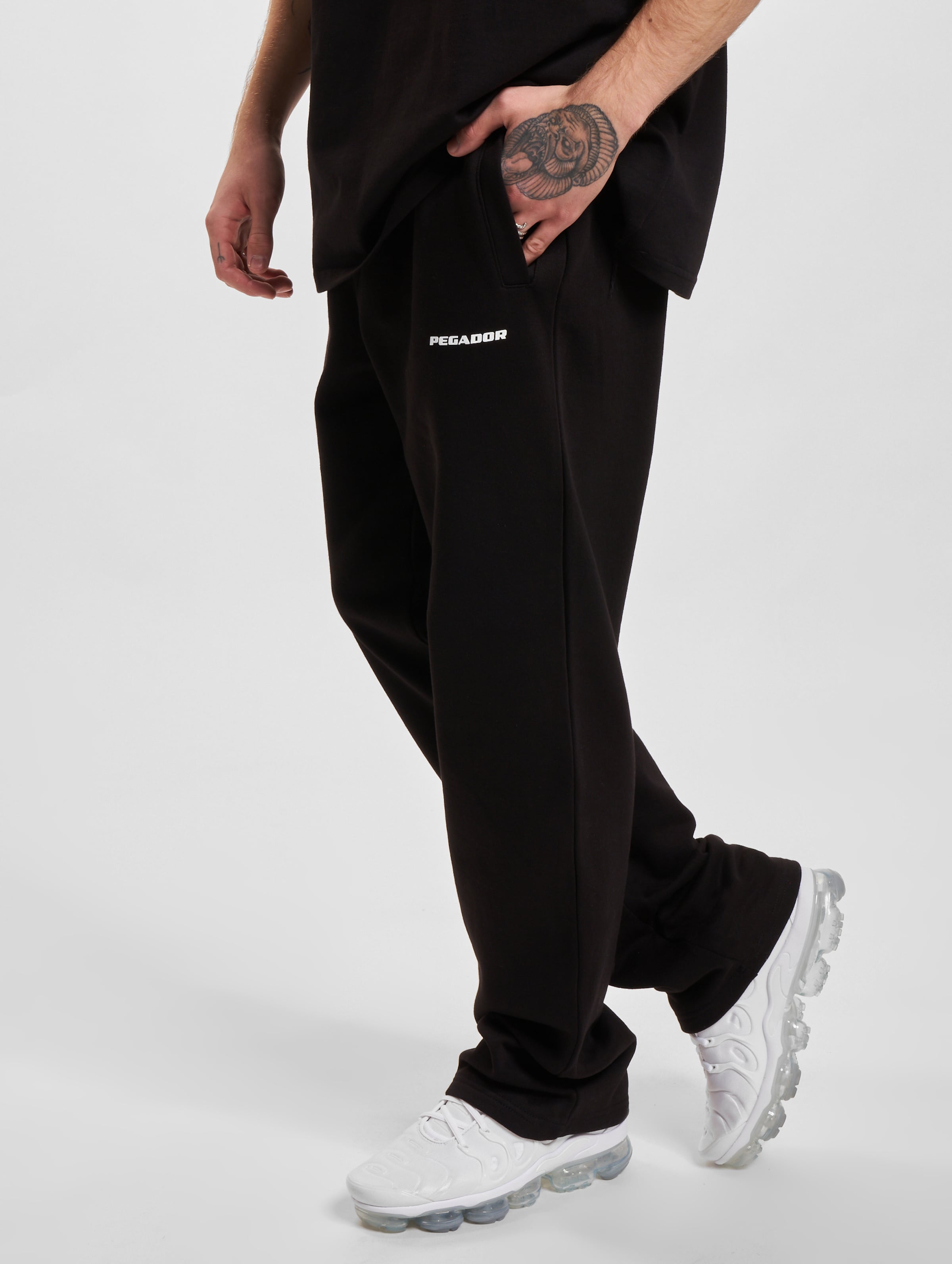 PEGADOR Logo Wide Sweat Pants Mannen op kleur zwart, Maat XXL