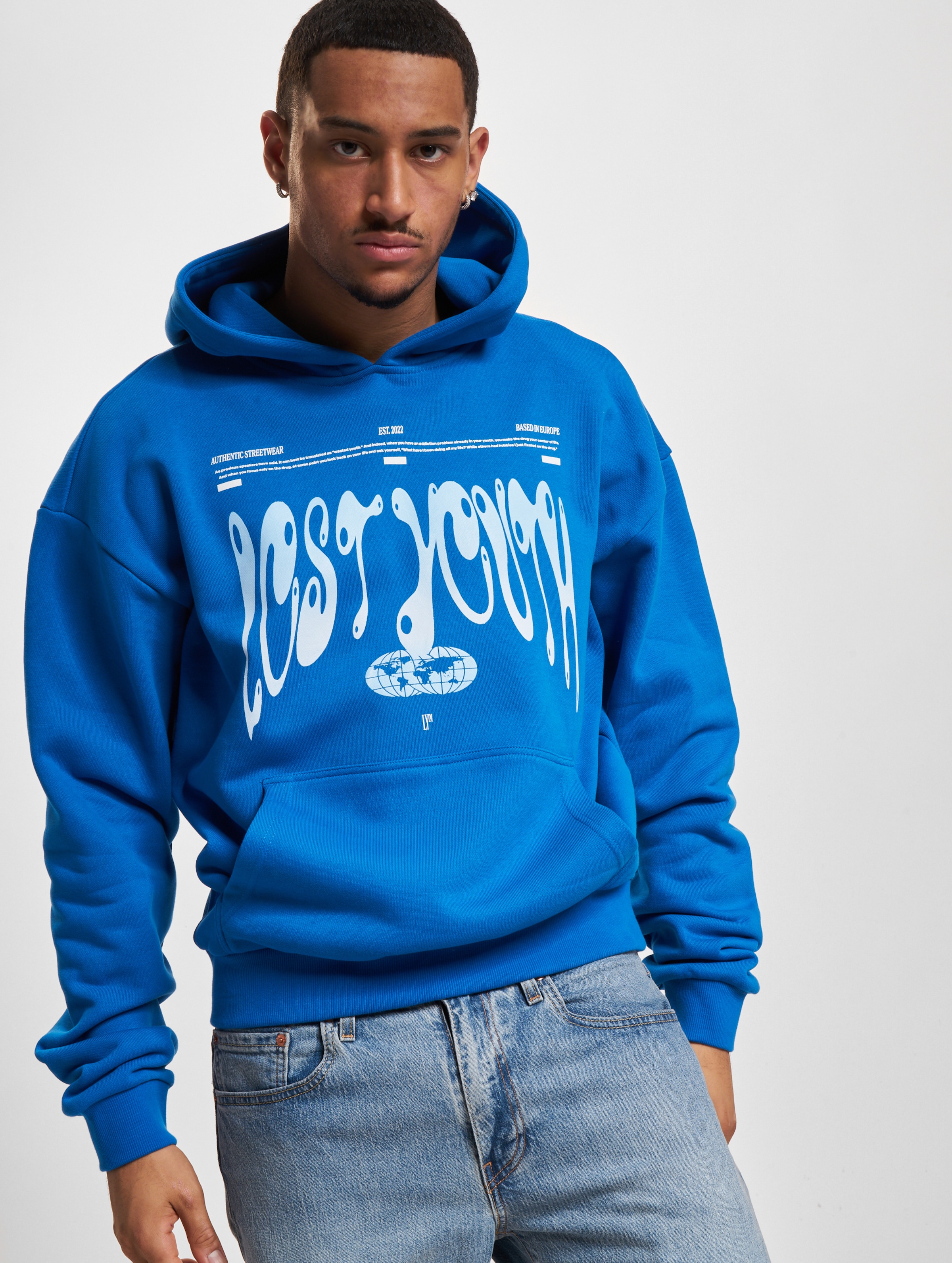 Lost Youth LY HOODY - AUTHENTIC Mannen op kleur blauw, Maat 5XL