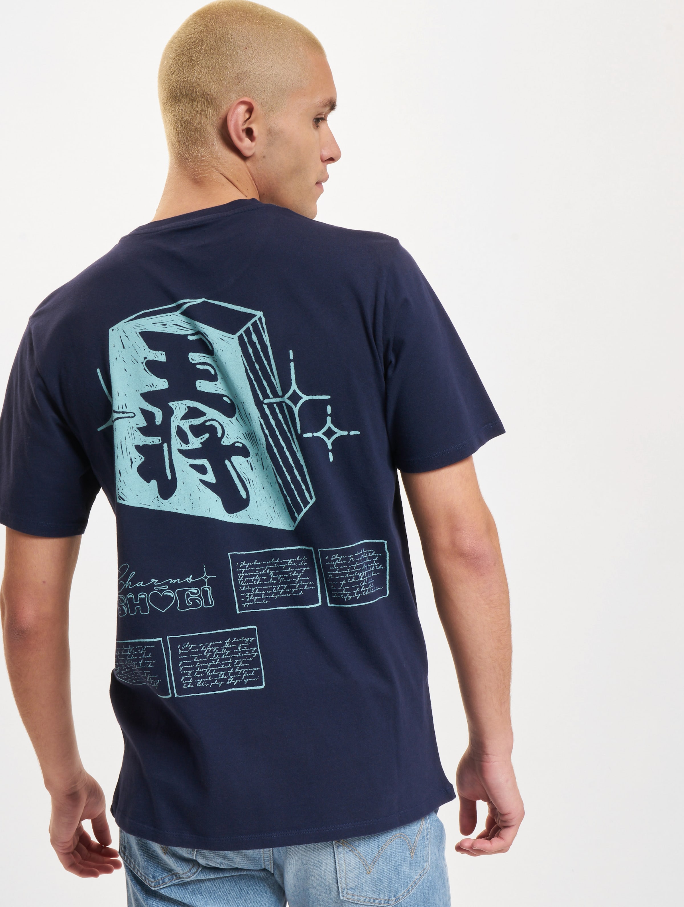 Edwin Shogi T-Shirt Mannen op kleur blauw, Maat XL