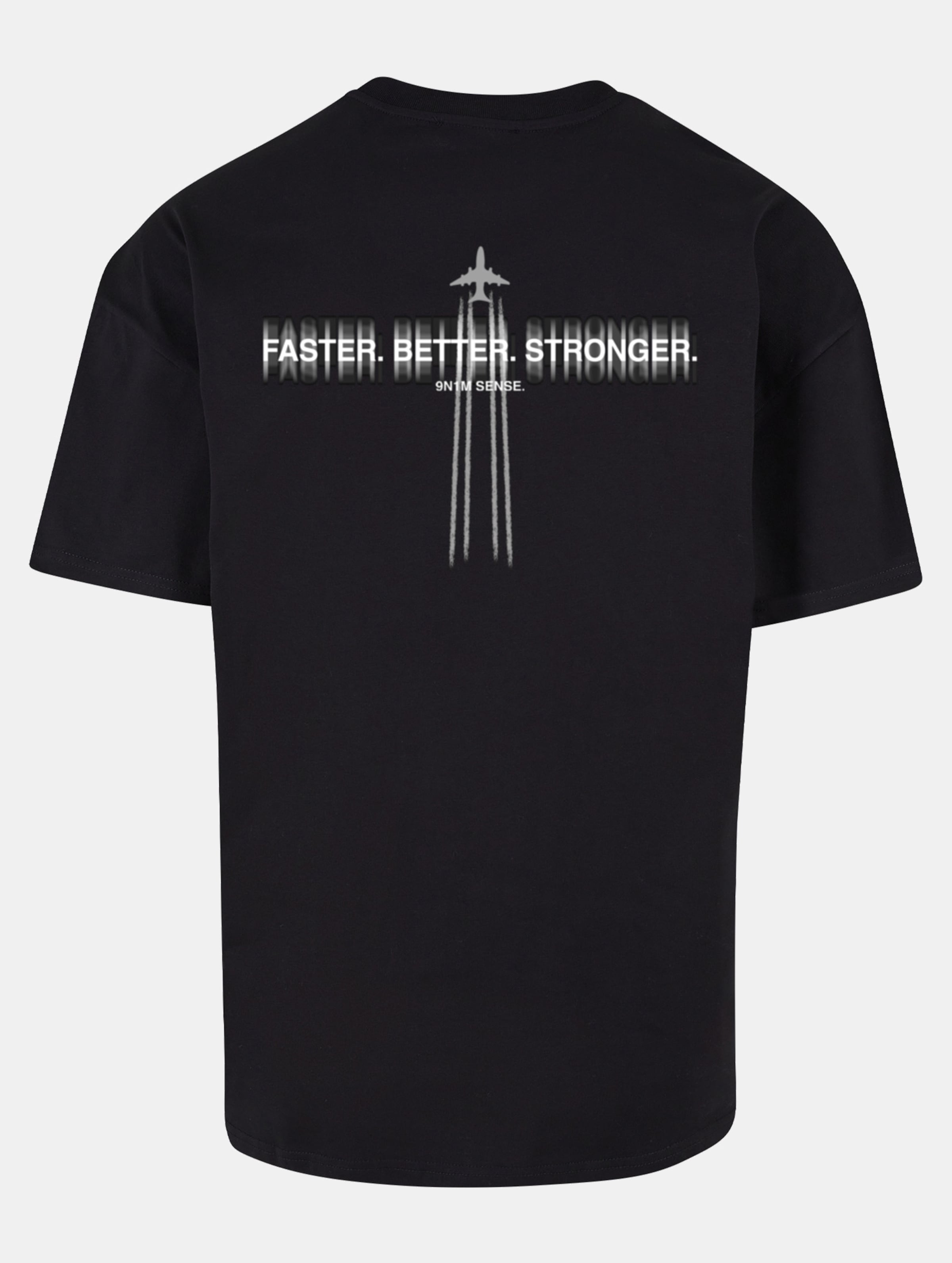 9N1M SENSE STRONGER T-Shirt Männer,Unisex op kleur zwart, Maat XL