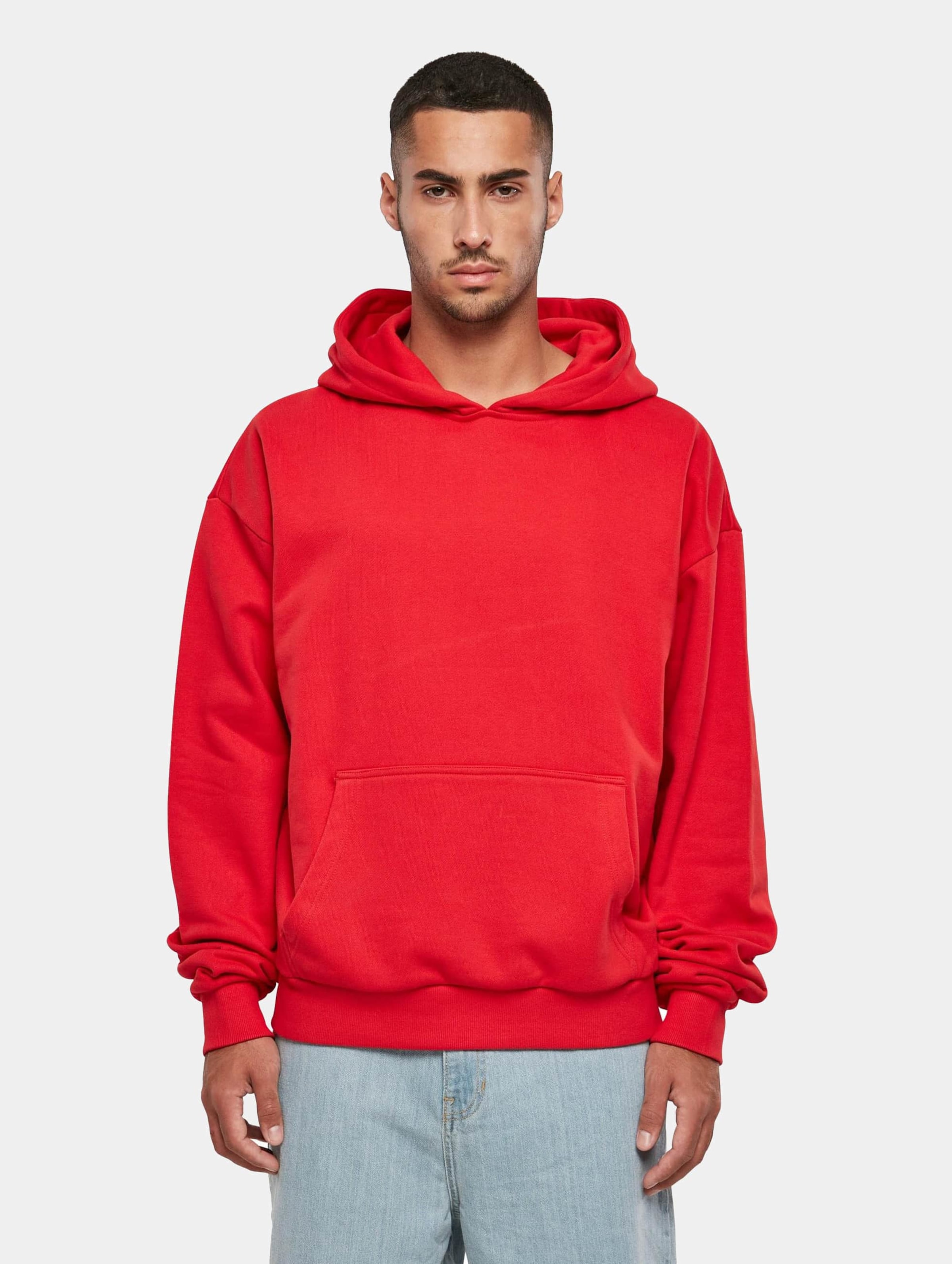 Build Your Brand Ultra Heavy Cotton Box Hoody Mannen op kleur rood, Maat 4XL