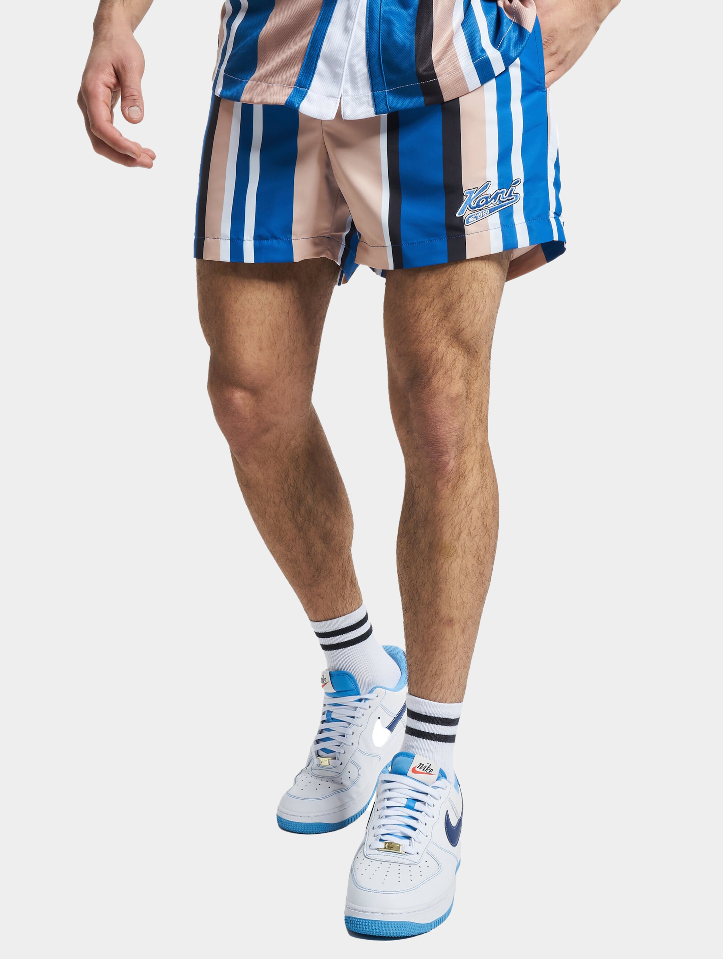 Karl Kani KK Varsity Striped Boardshorts Mannen op kleur blauw, Maat XS
