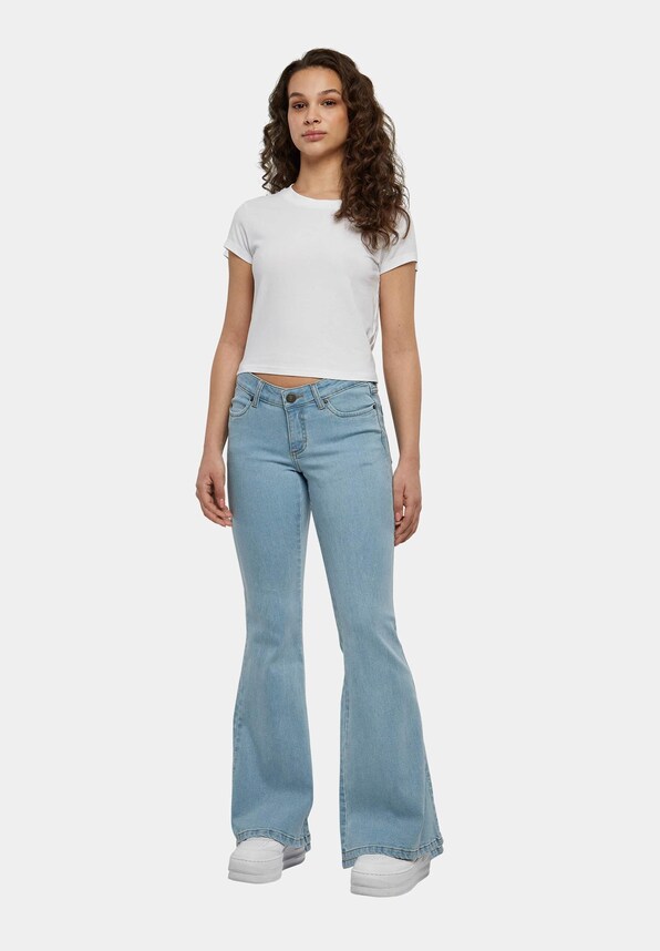 Ladies Organic Low Waist Flared Denim-3