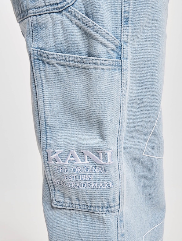 Karl Kani Workwear Logo Print denim Baggy Bleached blue-7