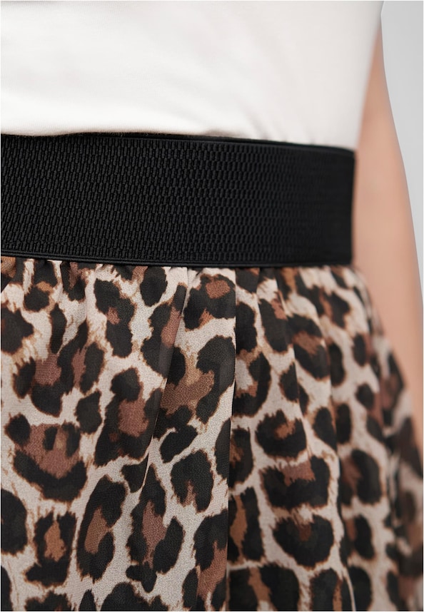 Cloud5ive Damen Stufenrock mit Leo Print und 2-lagigem Stoff-1