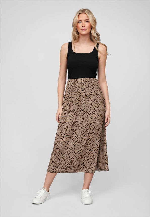 Cloud5ive Damen Maxi-Kleid Rundhals mit Punkt Print-5