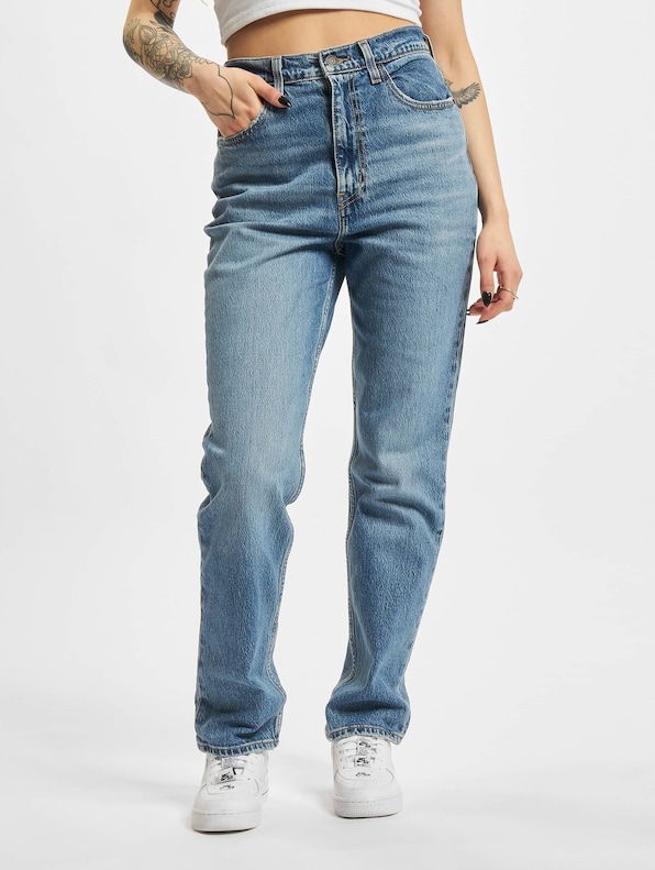 Levi's® HIGH WAISTED MOM - Jeans Tapered Fit - winter cloud/blue denim 