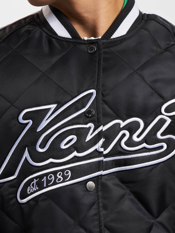 Karl Kani Varsity Padded Souvenir Jacket light black/white-3