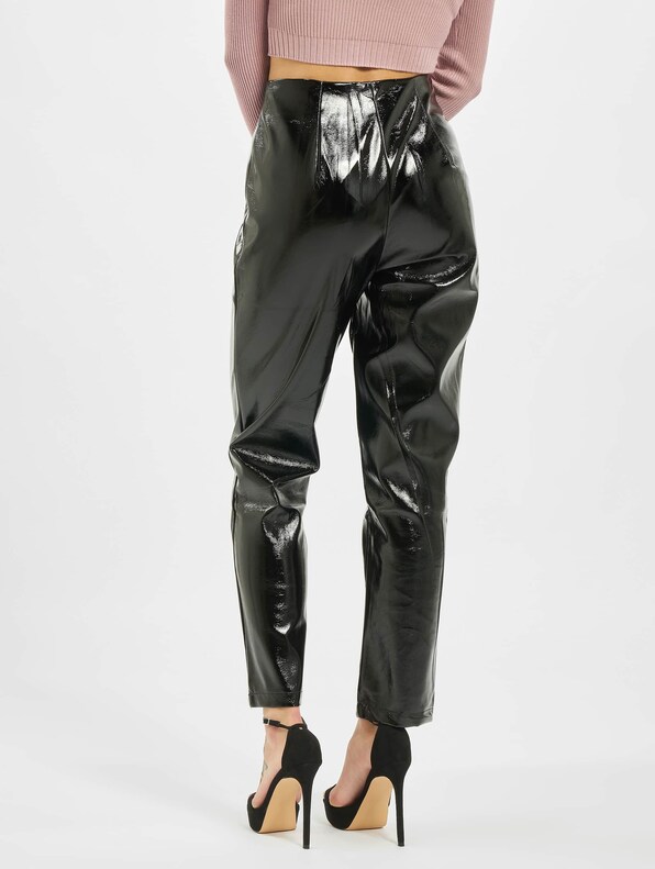 Faux Leather High Shine Zip -1