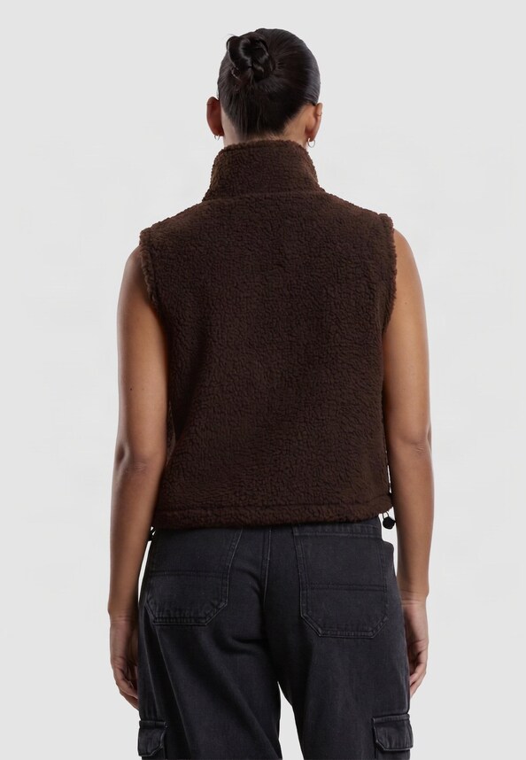 Ladies Short Sherpa Vest-1