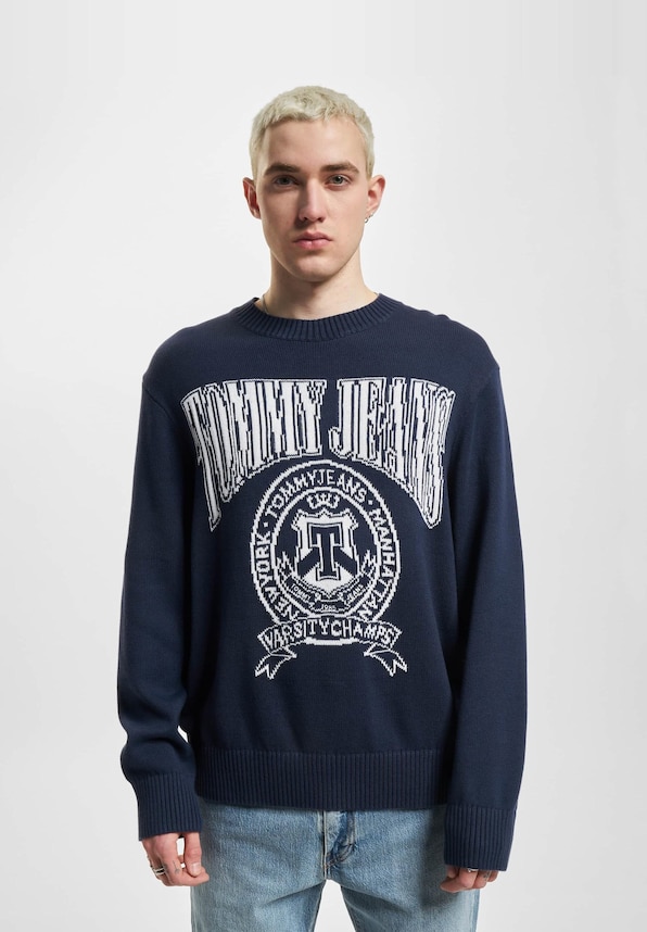 Relaxed Varsity Jacquard Knit-1