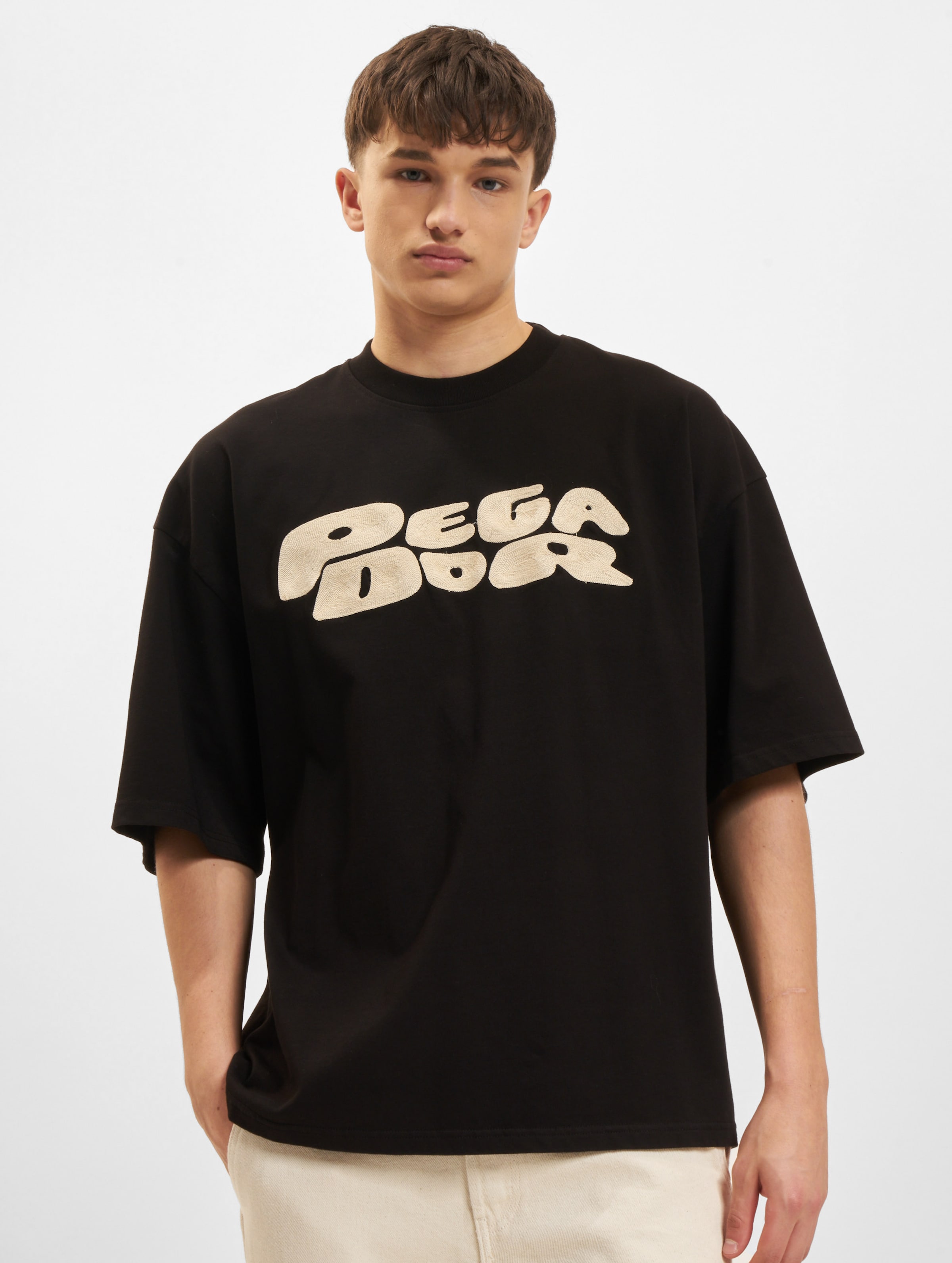 PEGADOR Drew Boxy T-Shirt Mannen op kleur zwart, Maat XL