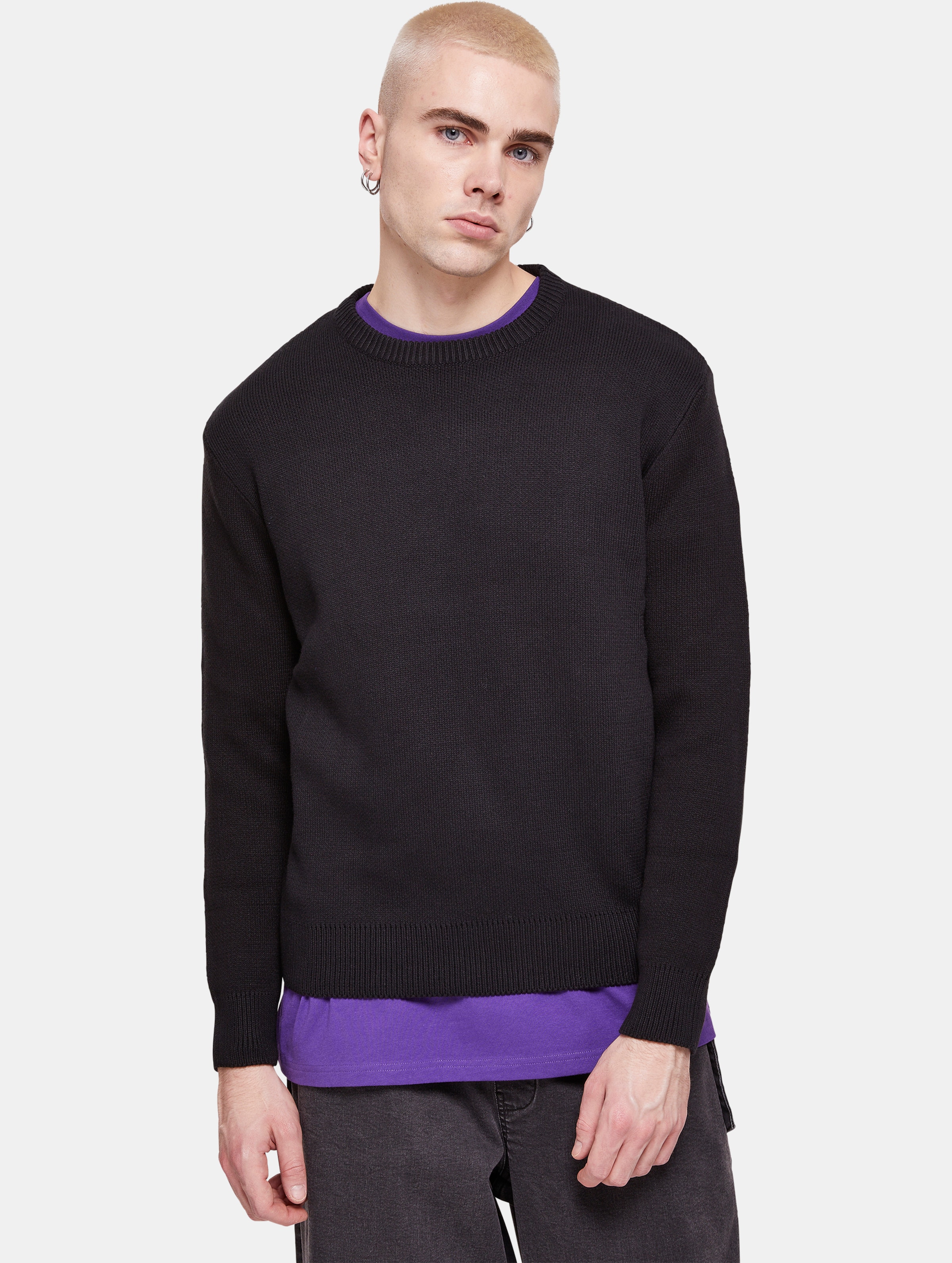 Urban Classics Heavy Oversized Sweater Mannen op kleur zwart, Maat 4XL